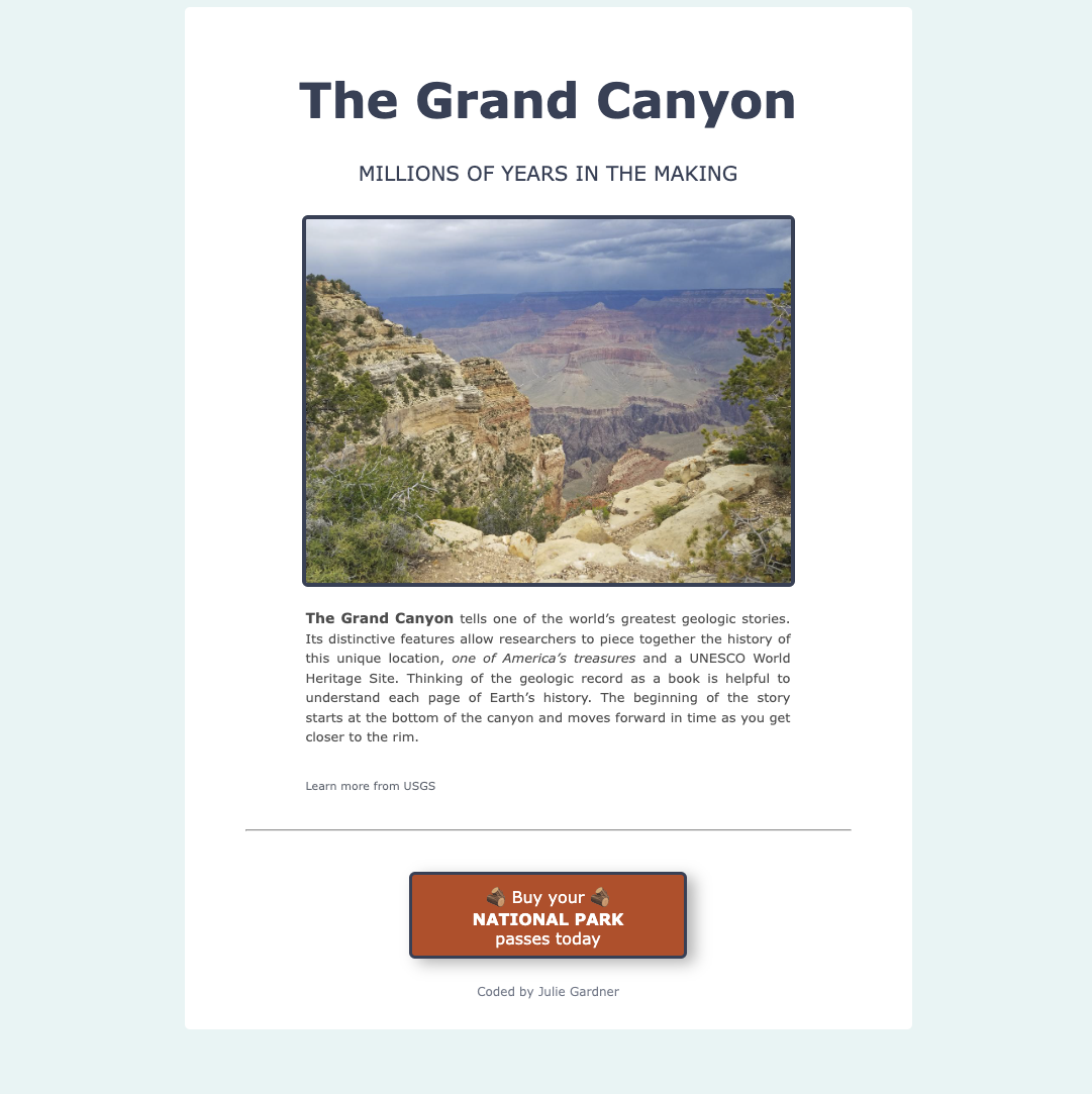 grand canyon landing page